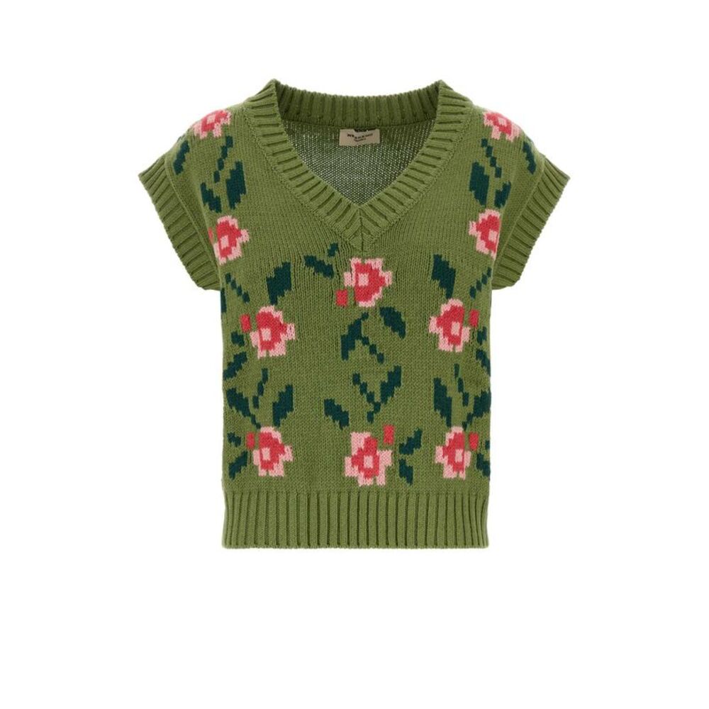 Weekend Max Mara Women Green Cotton Blend Alamaro Vest